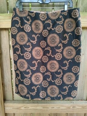 🏵️ Trina Turk Embroidered Wool Blend Floral Boho Pencil skirt